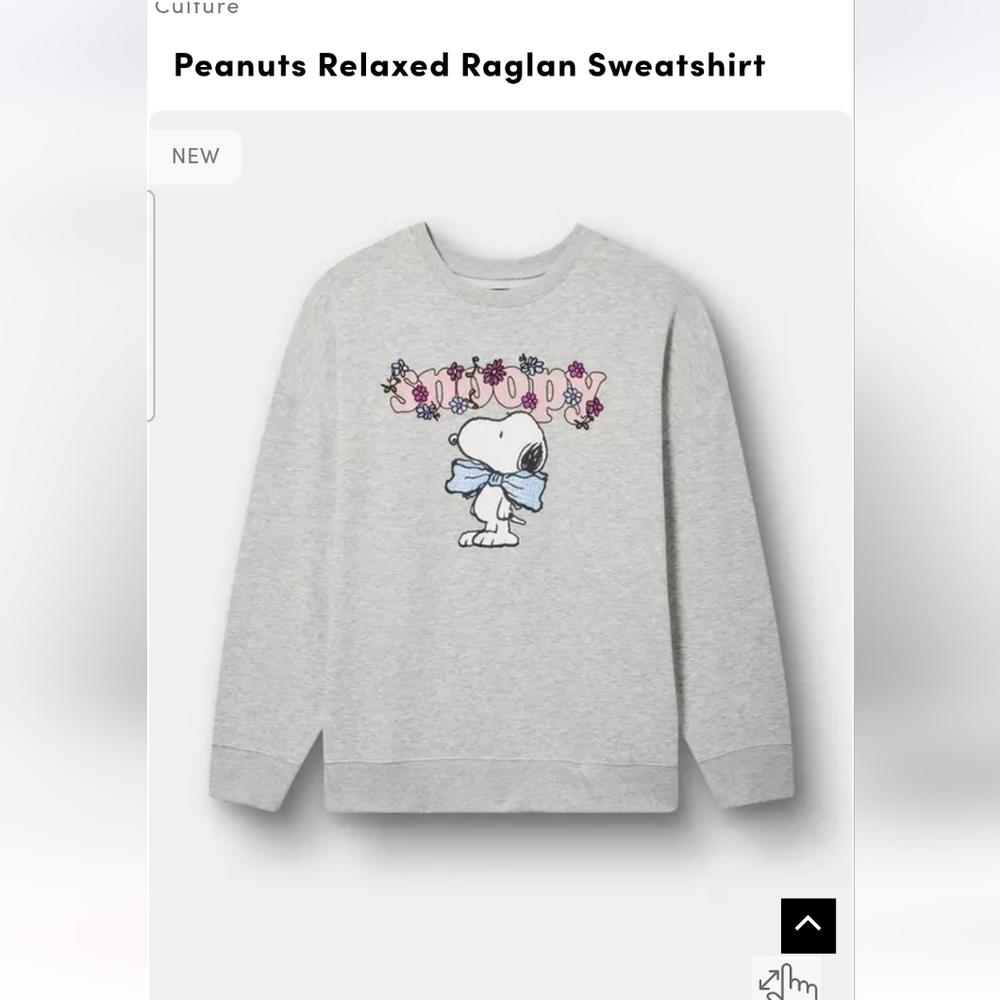 Torrid Gray Peanuts Raglan Sweatshirt
